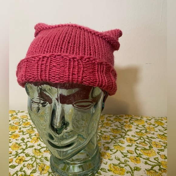 Pink Hand-Knit Kitty Hat - Picture 5 of 11